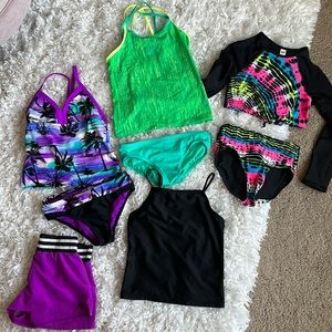 Girls swimsuit bundle - size 10.  8 pieces included